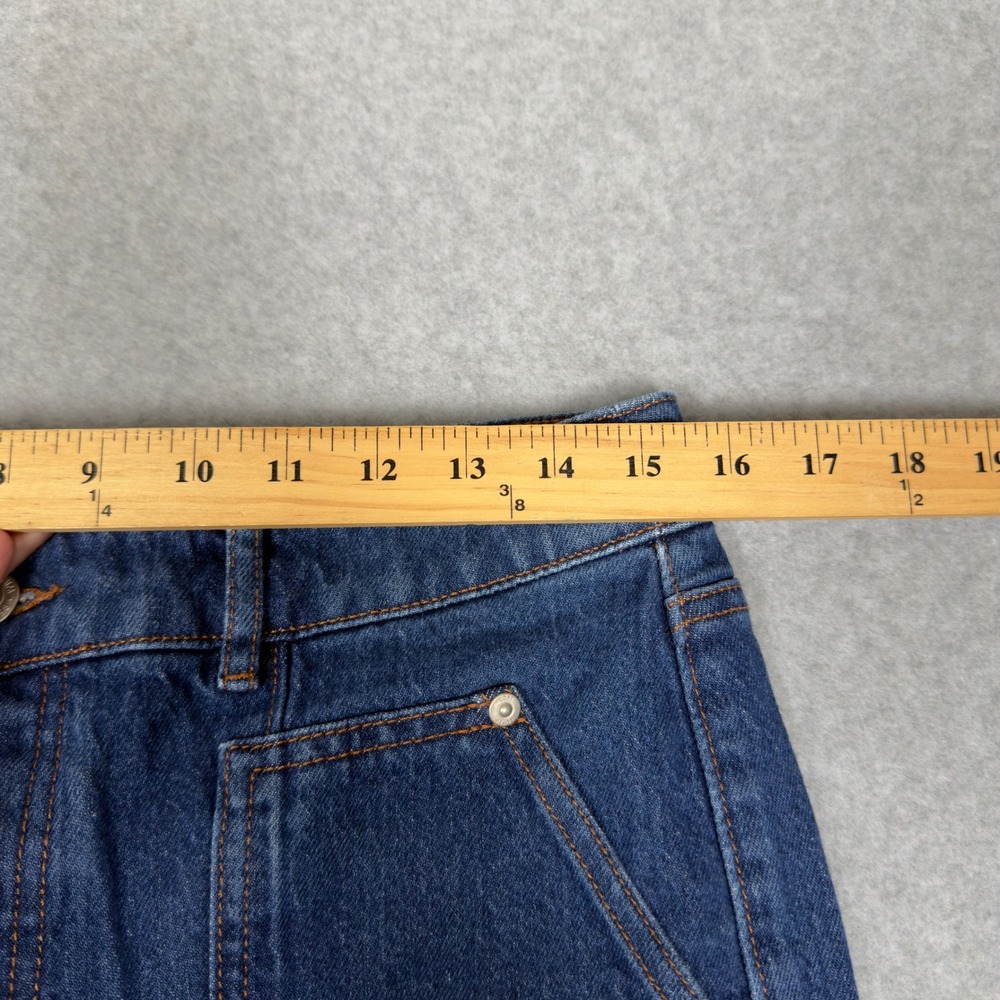 LOFT The Straight Jeans Mid Wash High Rise Button Fly Denim Women's Size 10 - Picture 2 of 10